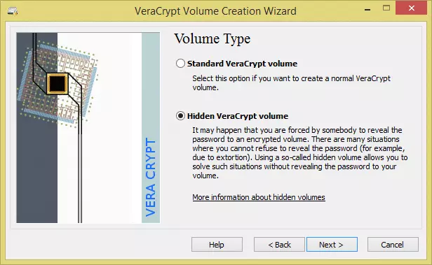 VeraCrypt create encrypted hidden volume on external drive